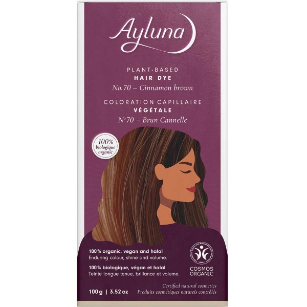Ayluna Cinnamon Brown No.70 Plant-Based Hair Dye 100g