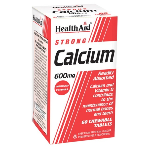 Healthaid Strong Calcium 600mg 60 Chewable Tablets