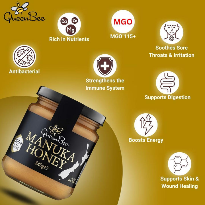 Queen Bee Manuka Honey MGO115+ | 340g
