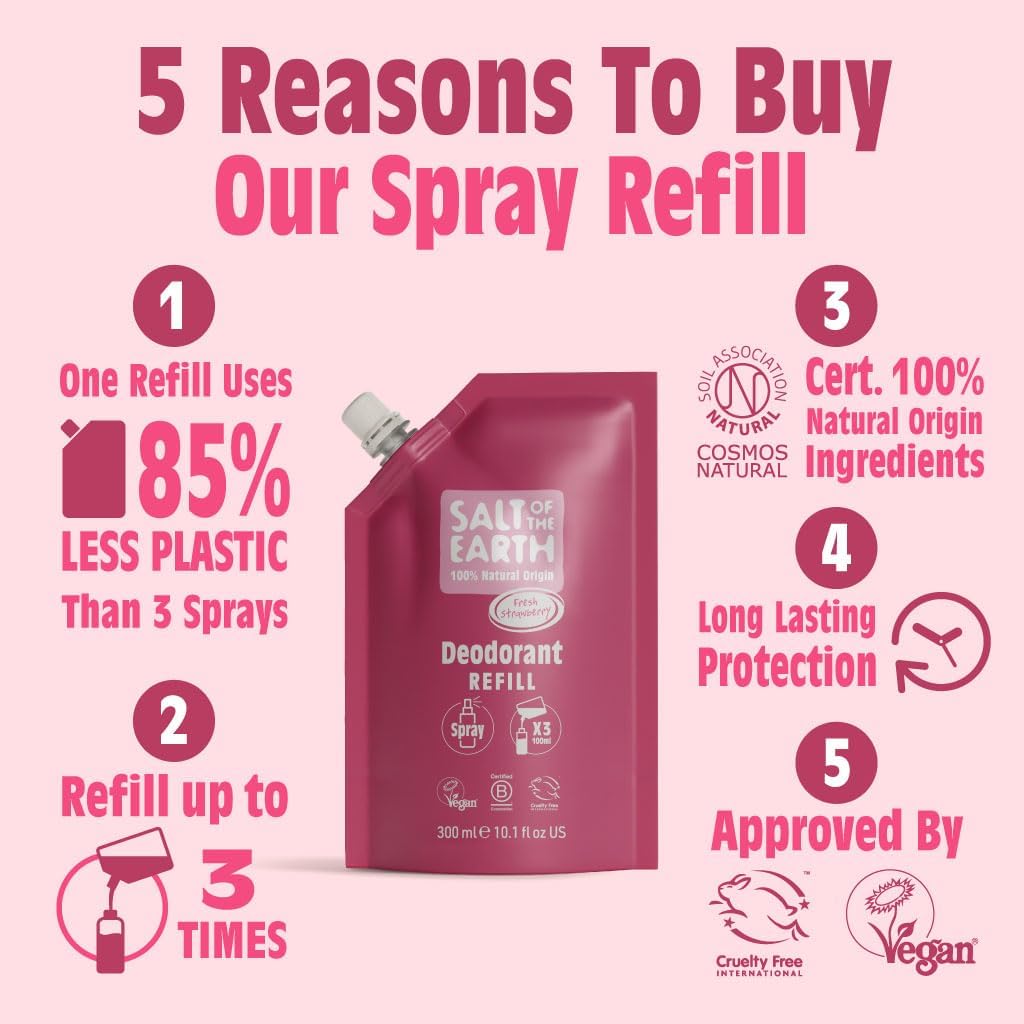 Salt of the Earth Deo Spray Refill Fresh Strawberry 300ml