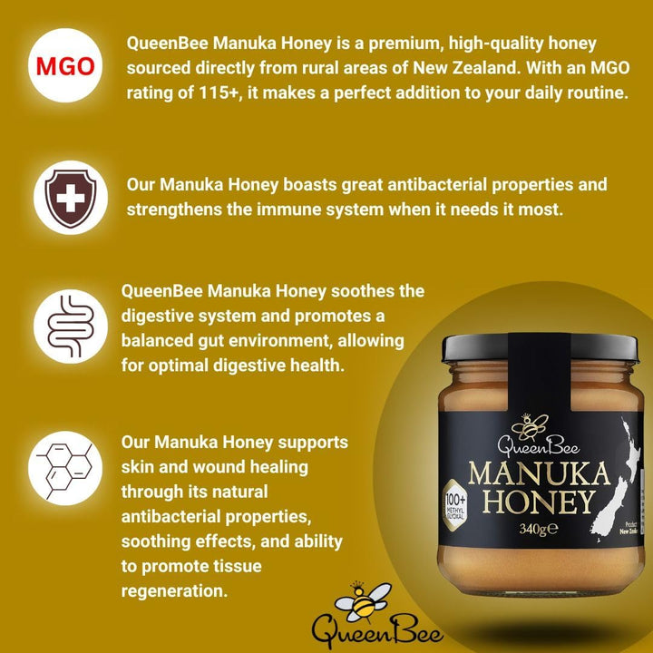 Queen Bee Manuka Honey MGO115+ | 340g