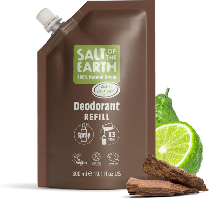 Salt of the Earth Deo Spray Refill Oud &amp; Bergamot 300ml
