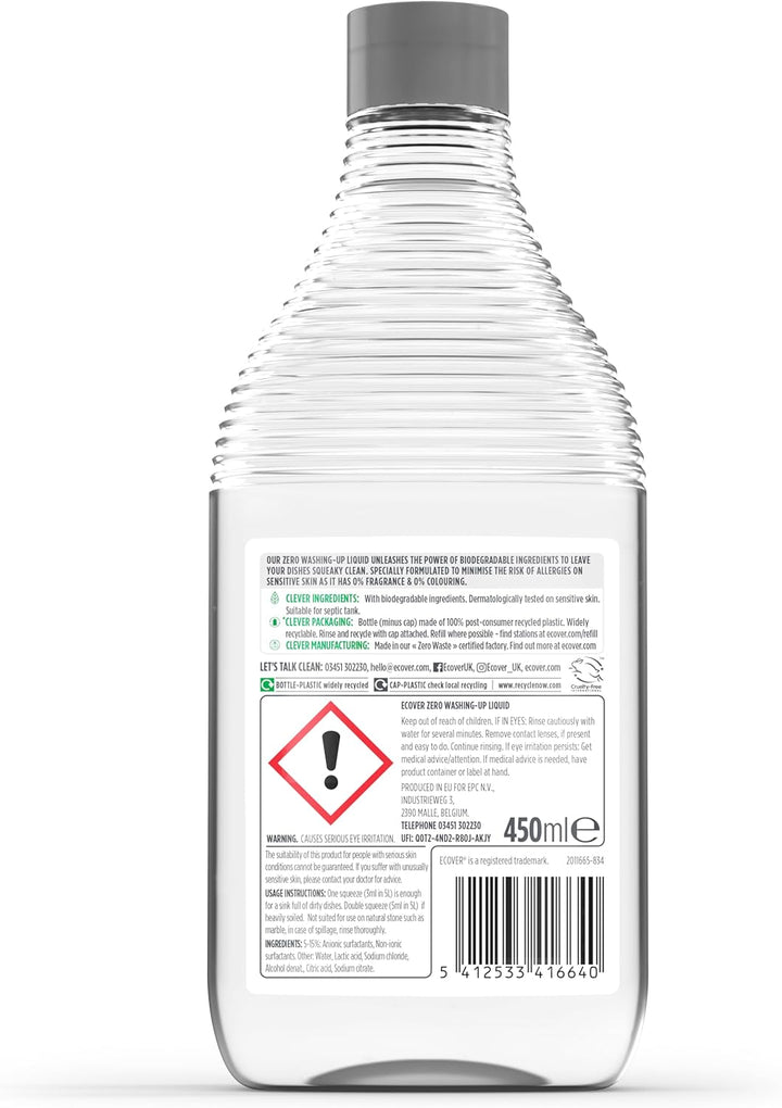 Ecover Washing Up Liquid Zero | 450ml