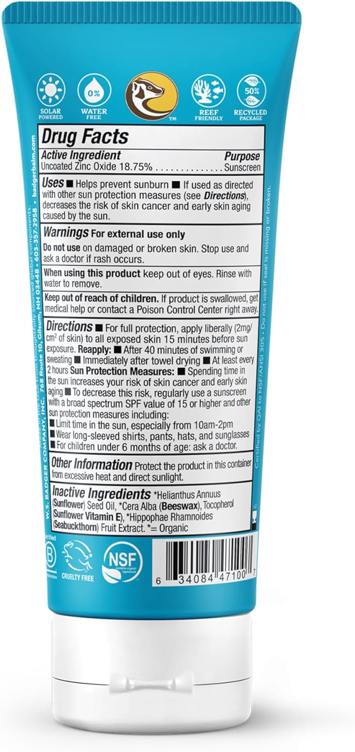 Badger - Active Mineral Sunscreen Cream - SPF 30