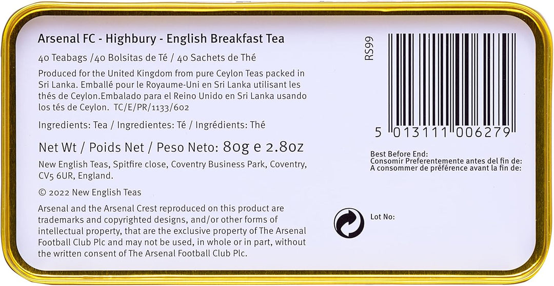 Arsenal Classic Tea Tin | 40 Teabags