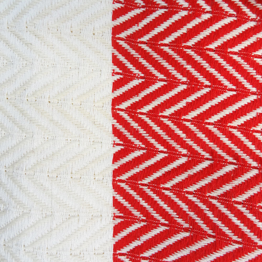 mOrganics Beauty Turkish Hammam Peshtemal, Beach Towel Red &amp; Cream 100x180cm