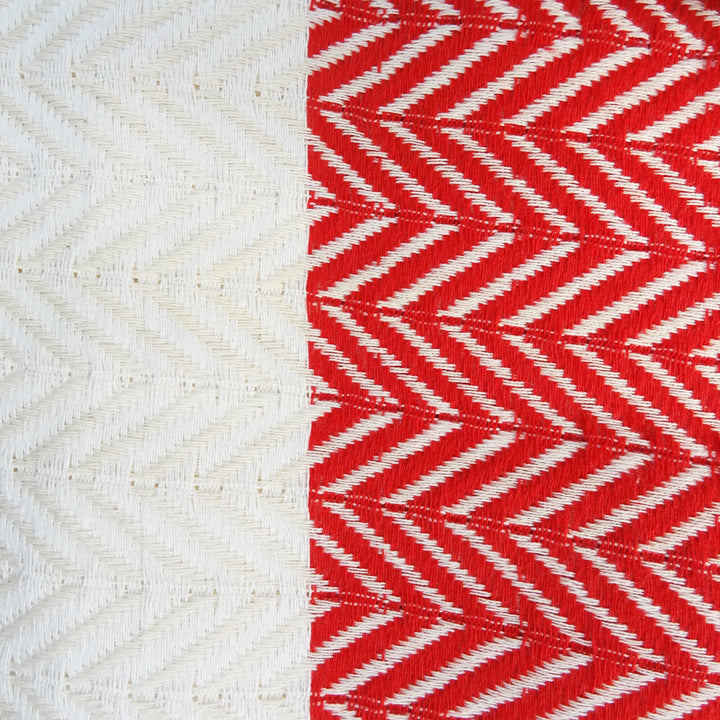mOrganics Beauty Turkish Hammam Peshtemal, Beach Towel Red &amp; Cream 100x180cm