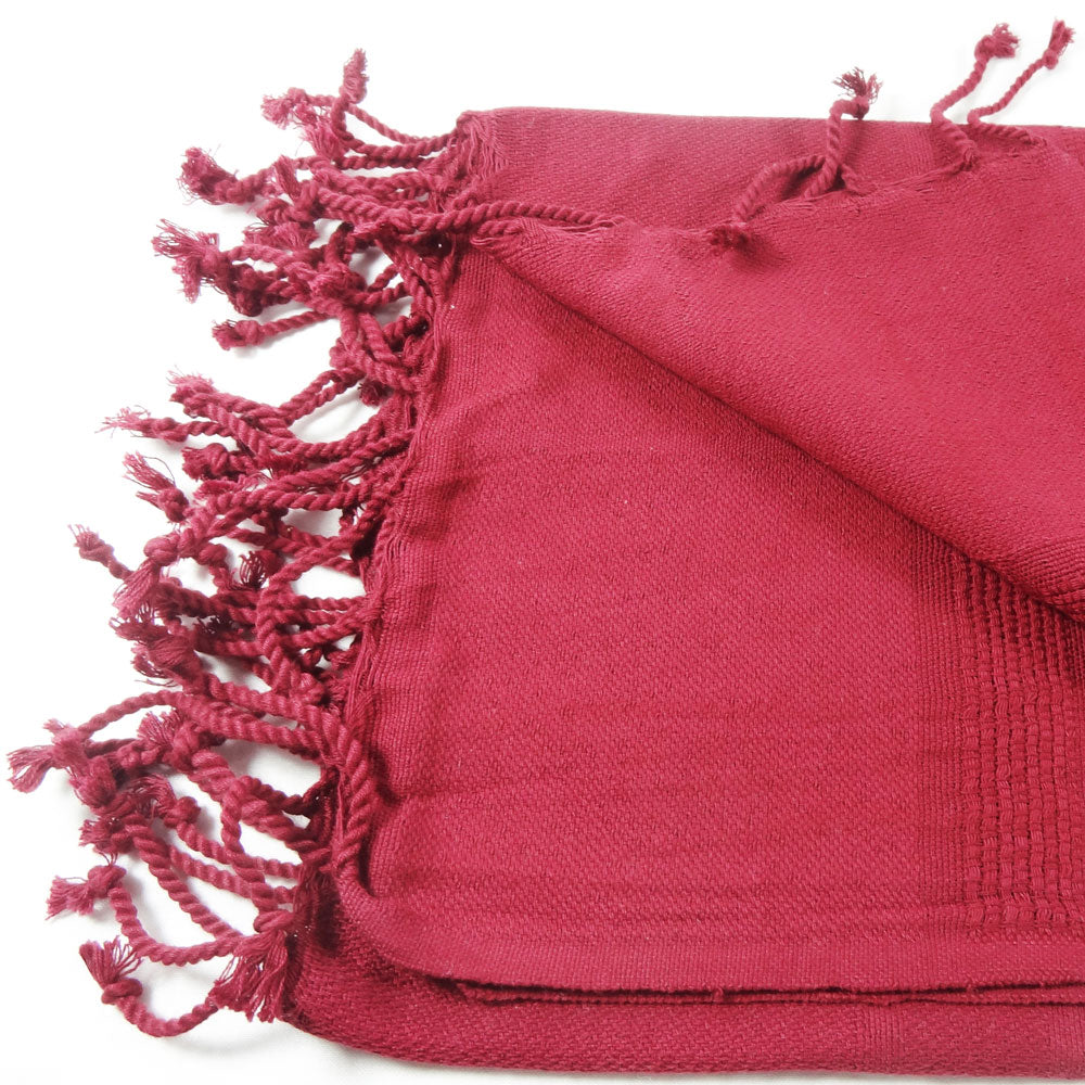 mOrganics Beauty File Premium Quality Hamam Peshtemal &amp; Beach Towel Burgundy