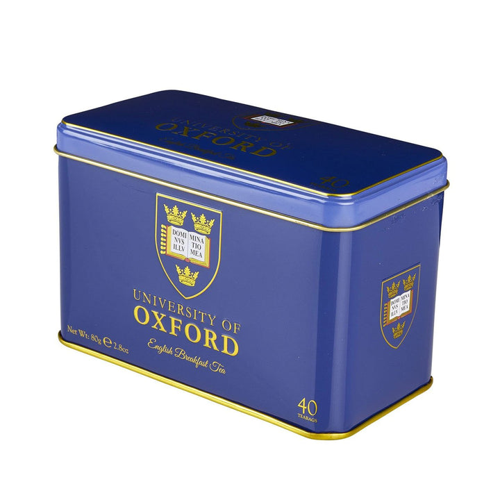 New English Teas University of Oxford Tea Tin with 40 English Breakfast Teabags