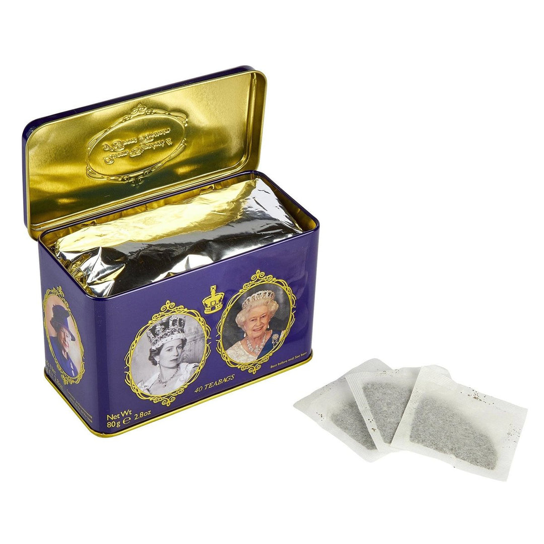 New English Teas Queen Elizabeth ll Tin with 40 English Breakfast Teabags