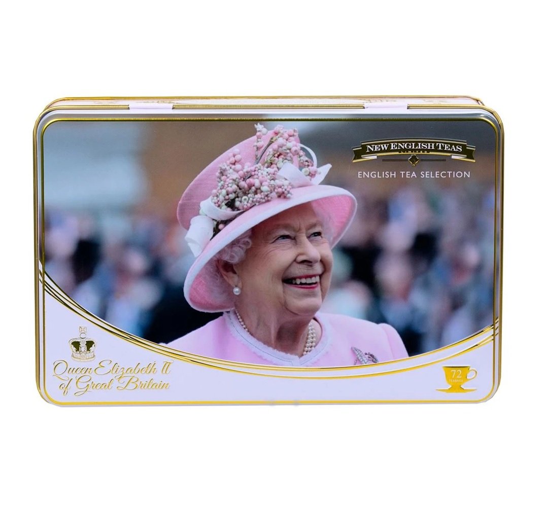 New English Teas Queen Elizabeth II Tea Tin With 72 Teabag Selection