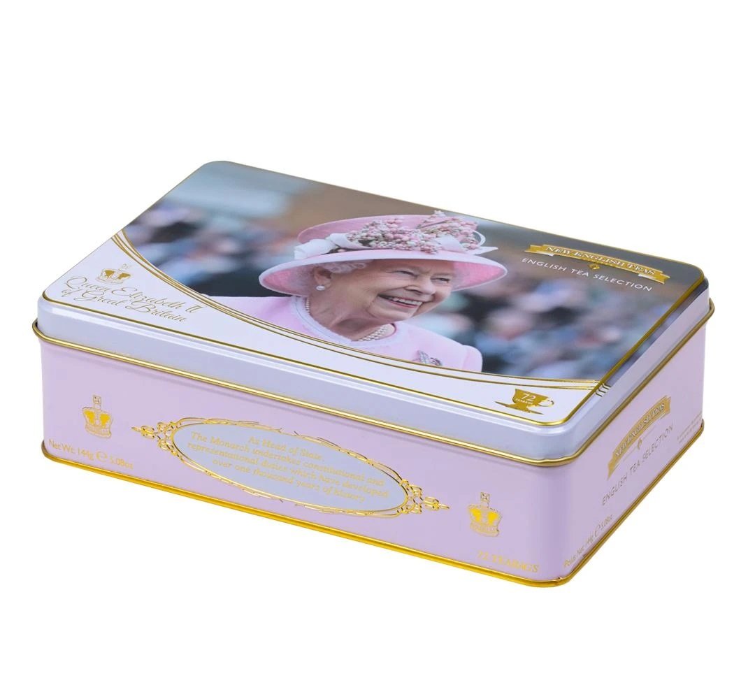 New English Teas Queen Elizabeth II Tea Tin With 72 Teabag Selection