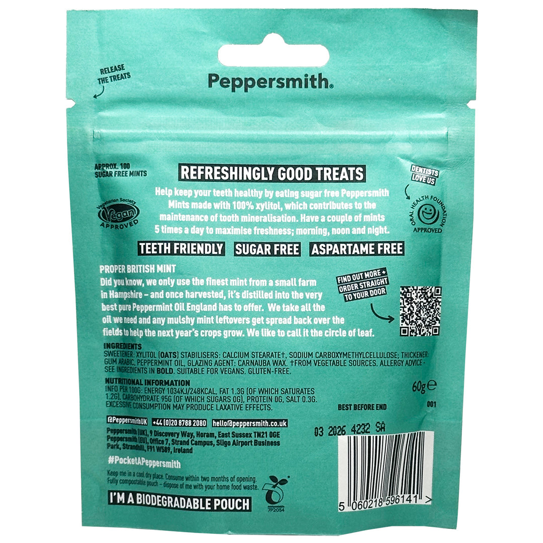 Peppersmith English Peppermint Sugar Free Mints Mighty Box 60g