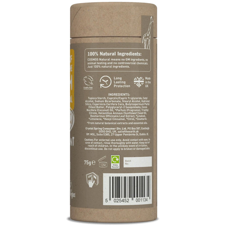 Salt of The Earth Amber + Sandalwood Deodorant Stick 75g