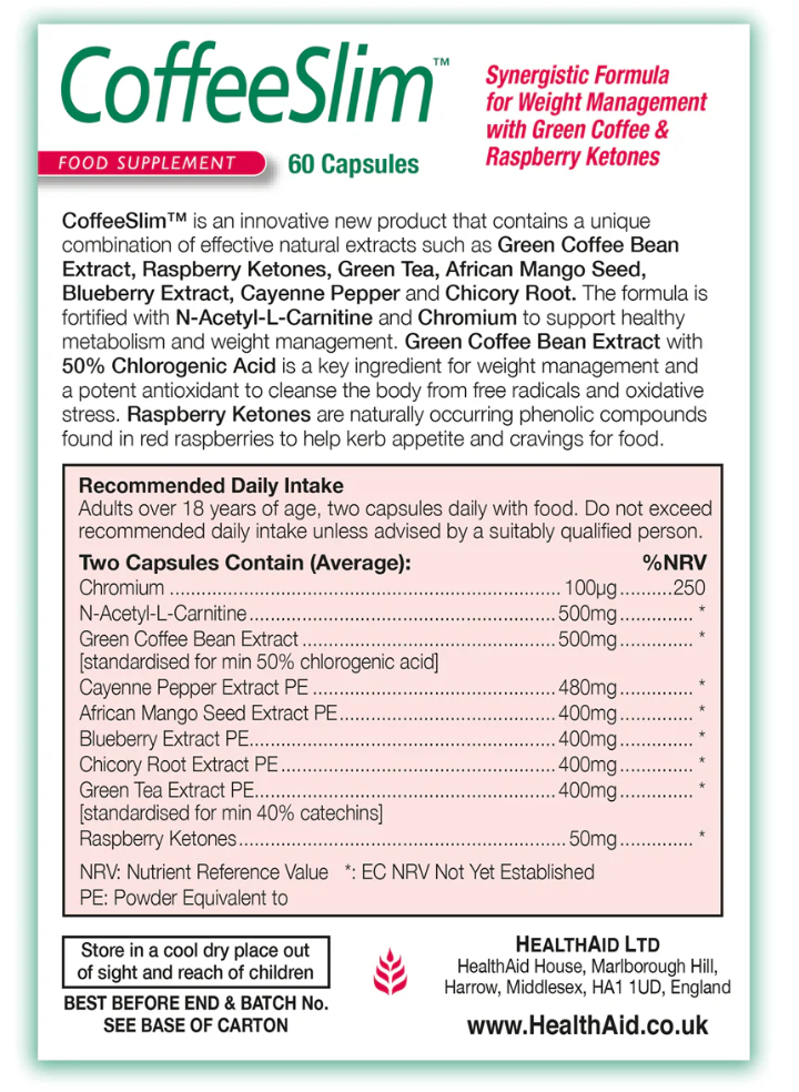 Health Aid CoffeeSlim Vegicaps | 60 Capsules