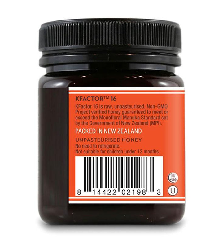 Wedderspoon Raw Monofloral Manuka Honey KFactor 16, 250g/8.8oz