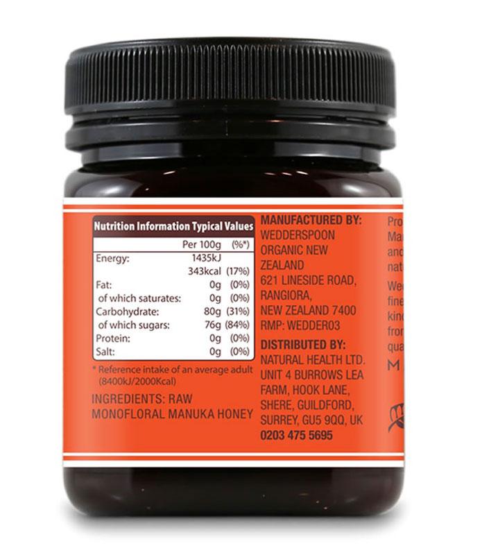Wedderspoon Raw Monofloral Manuka Honey KFactor 16, 250g/8.8oz