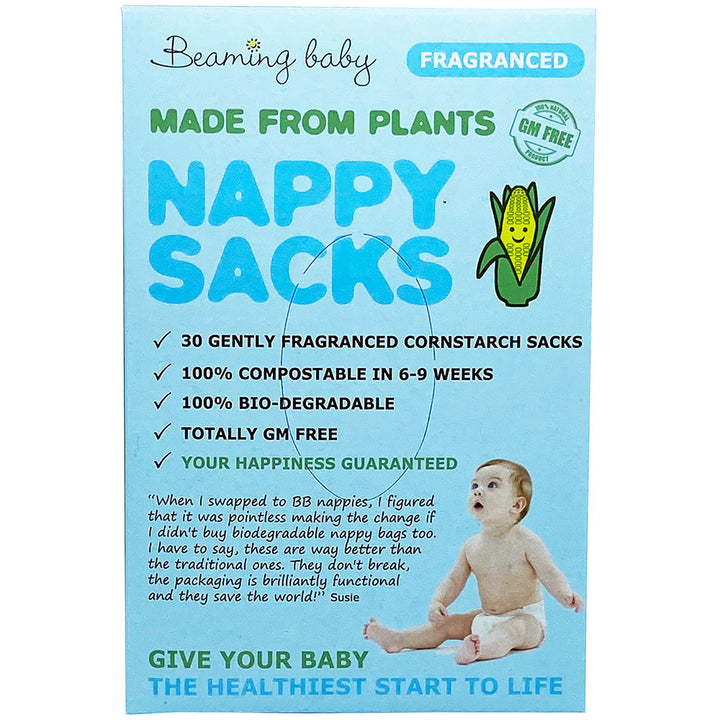 Beaming Baby Bio Degradable Cornstarch  Fragranced 30 Nappy Sacks