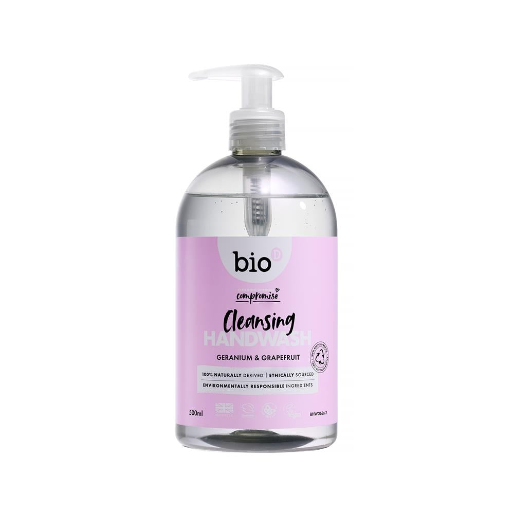 BIO-D GERANIUM & GRAPEFRUIT CLEANSING HAND WASH  500ML WITH PUMP