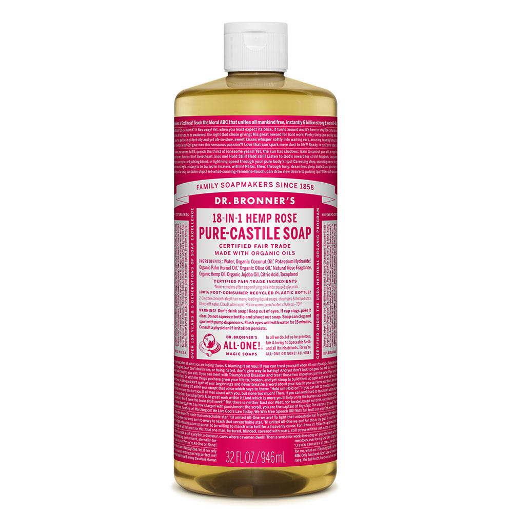 Dr. Bronner's Rose Castile Liquid Soap 946ml
