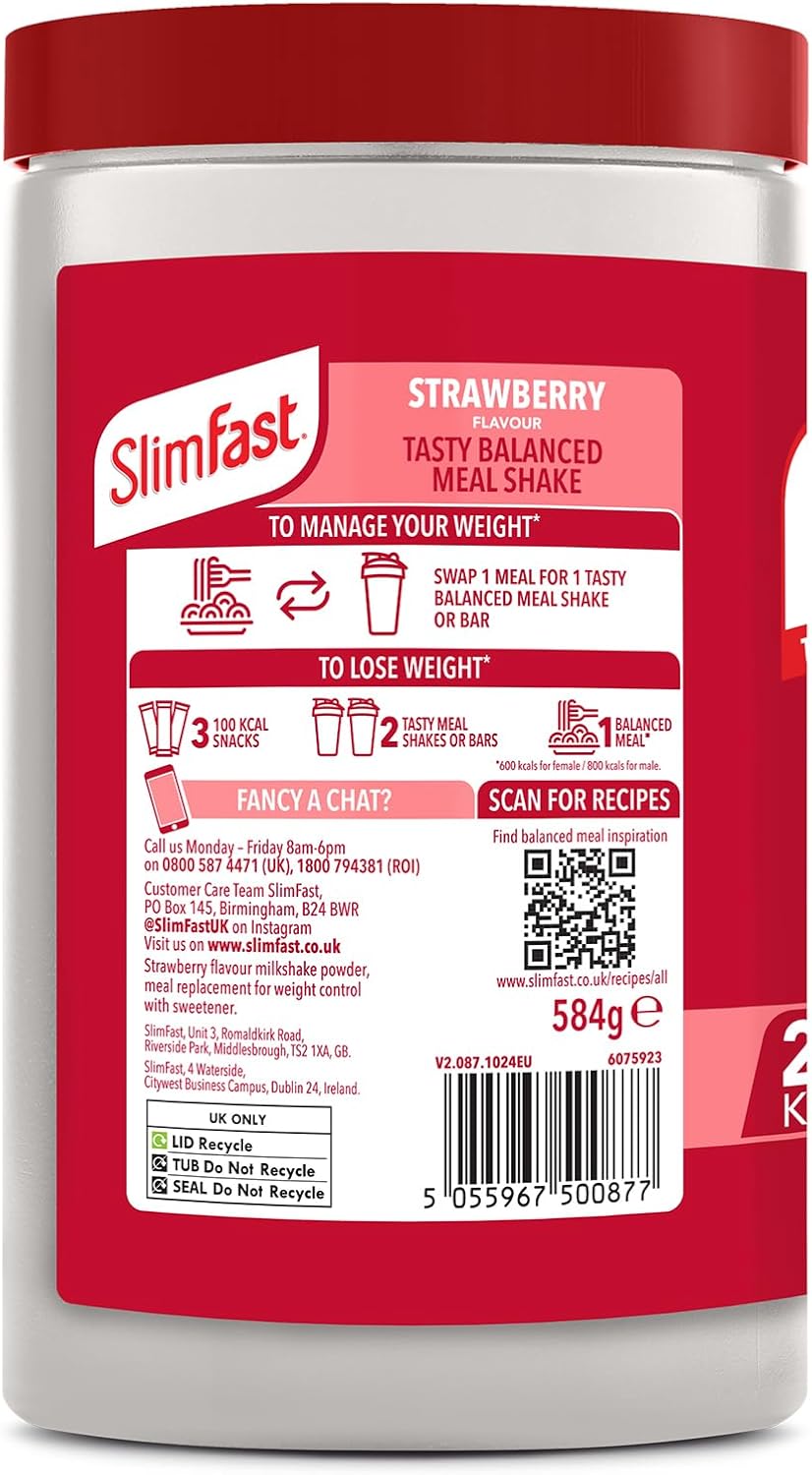 Slimfast Powder Strawberry | 16 Servings | 584g