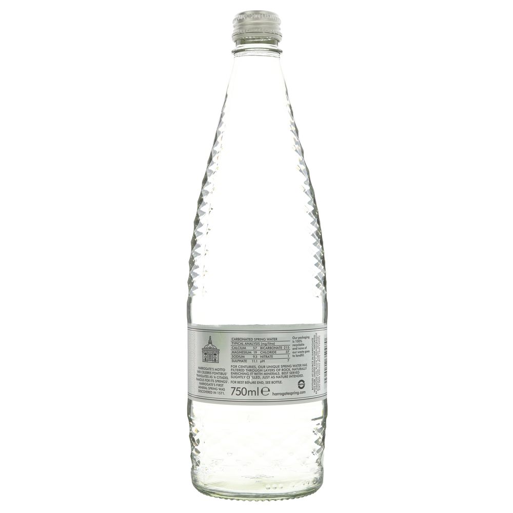 Harrogate Spring Water Sparkling | Glass 750ml | Pack of 12