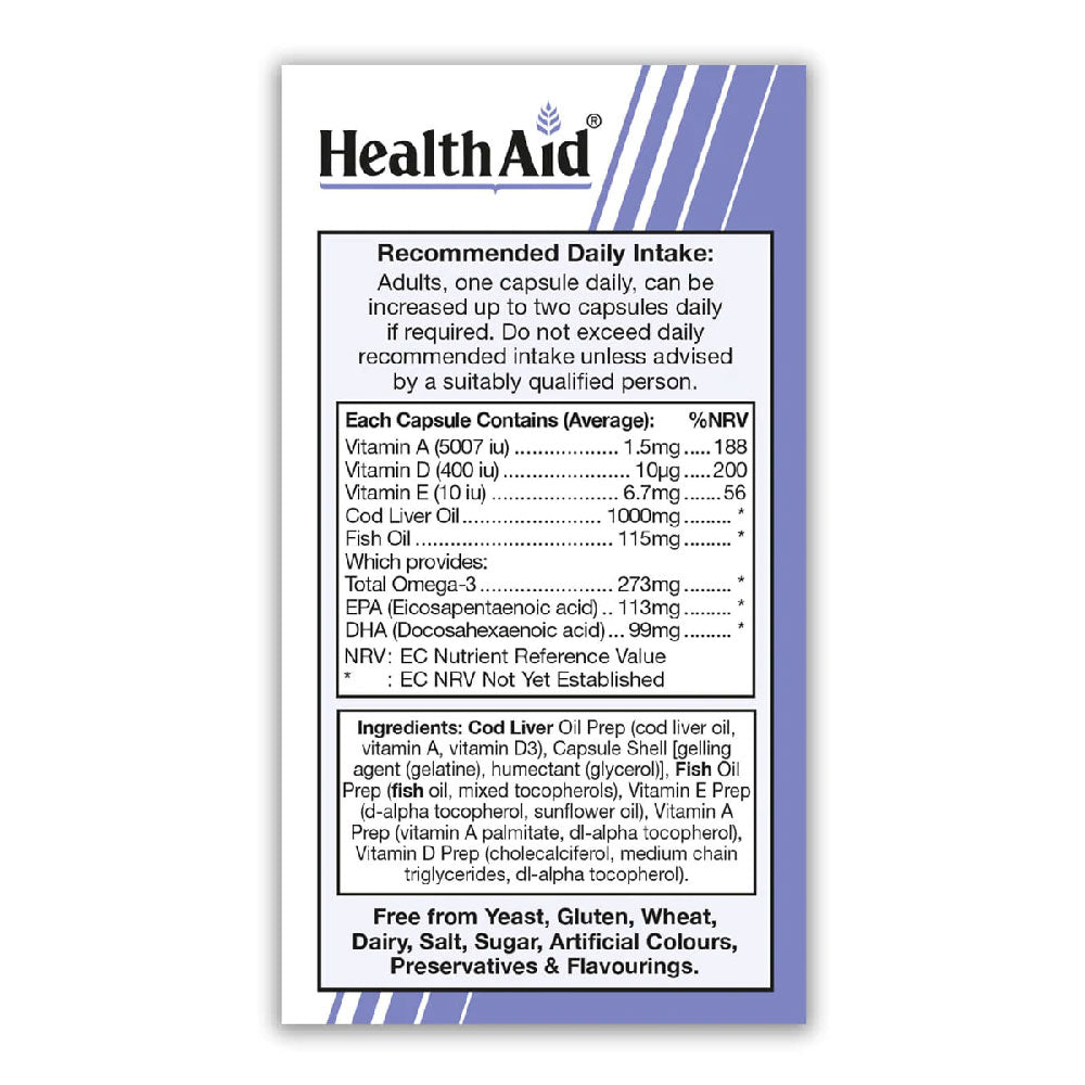 HealthAid Cod Liver Oil 1000mg 30 Capsules