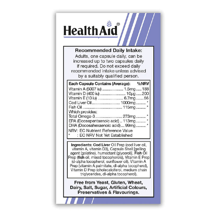 HealthAid Cod Liver Oil 1000mg 30 Capsules