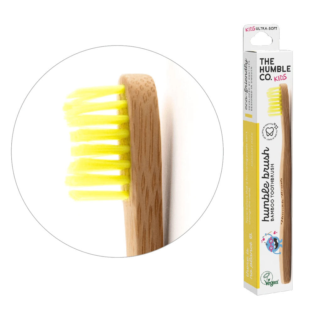 Humble Brush Kids Yellow Ultra Soft Bristles Toothbrush