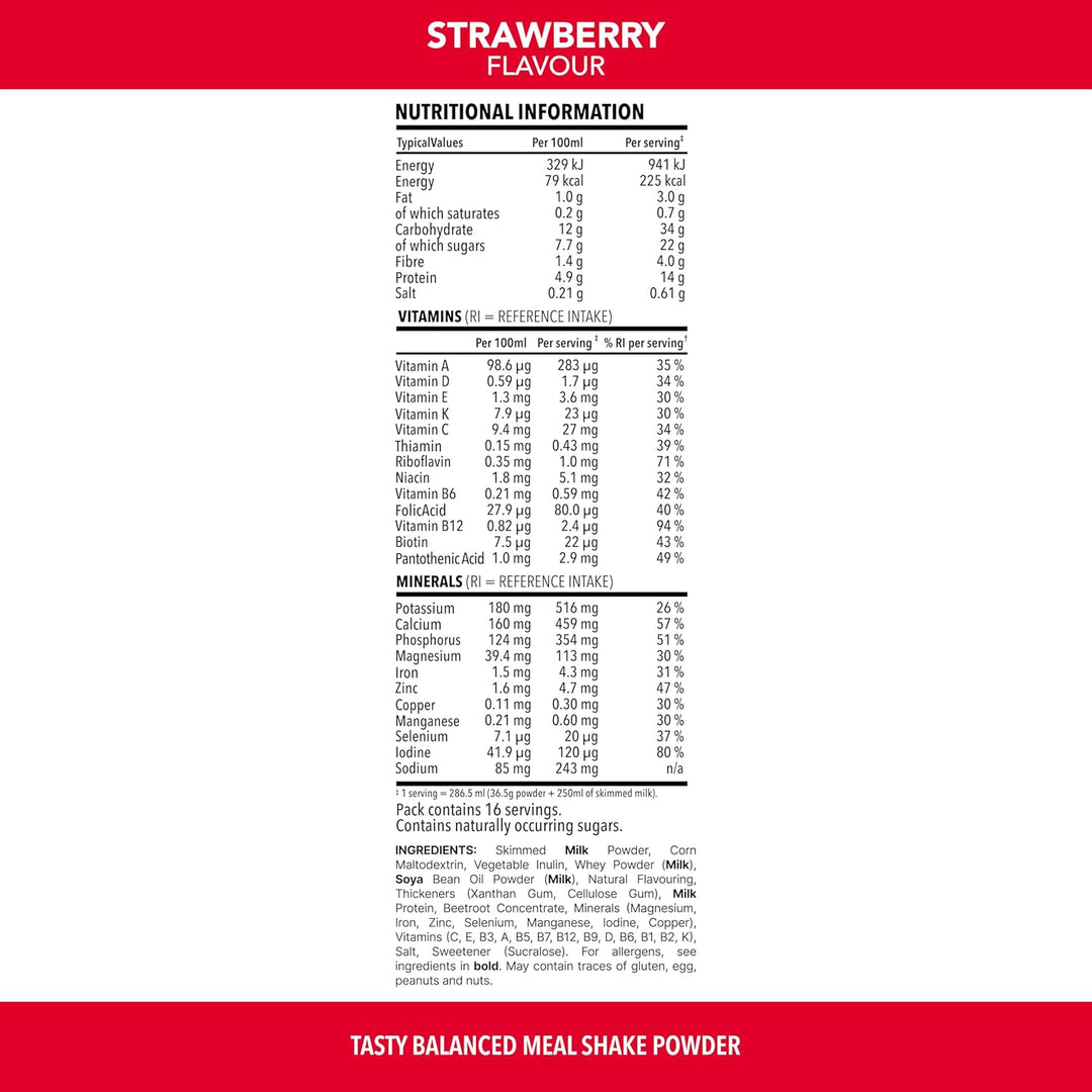Slimfast Powder Strawberry | 16 Servings | 584g