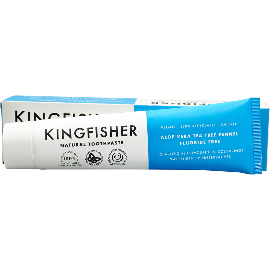 Kingfisher Aloe/Tea Tree/Fennel Toothpaste Fluoride Free 100ml (Pack of 3)