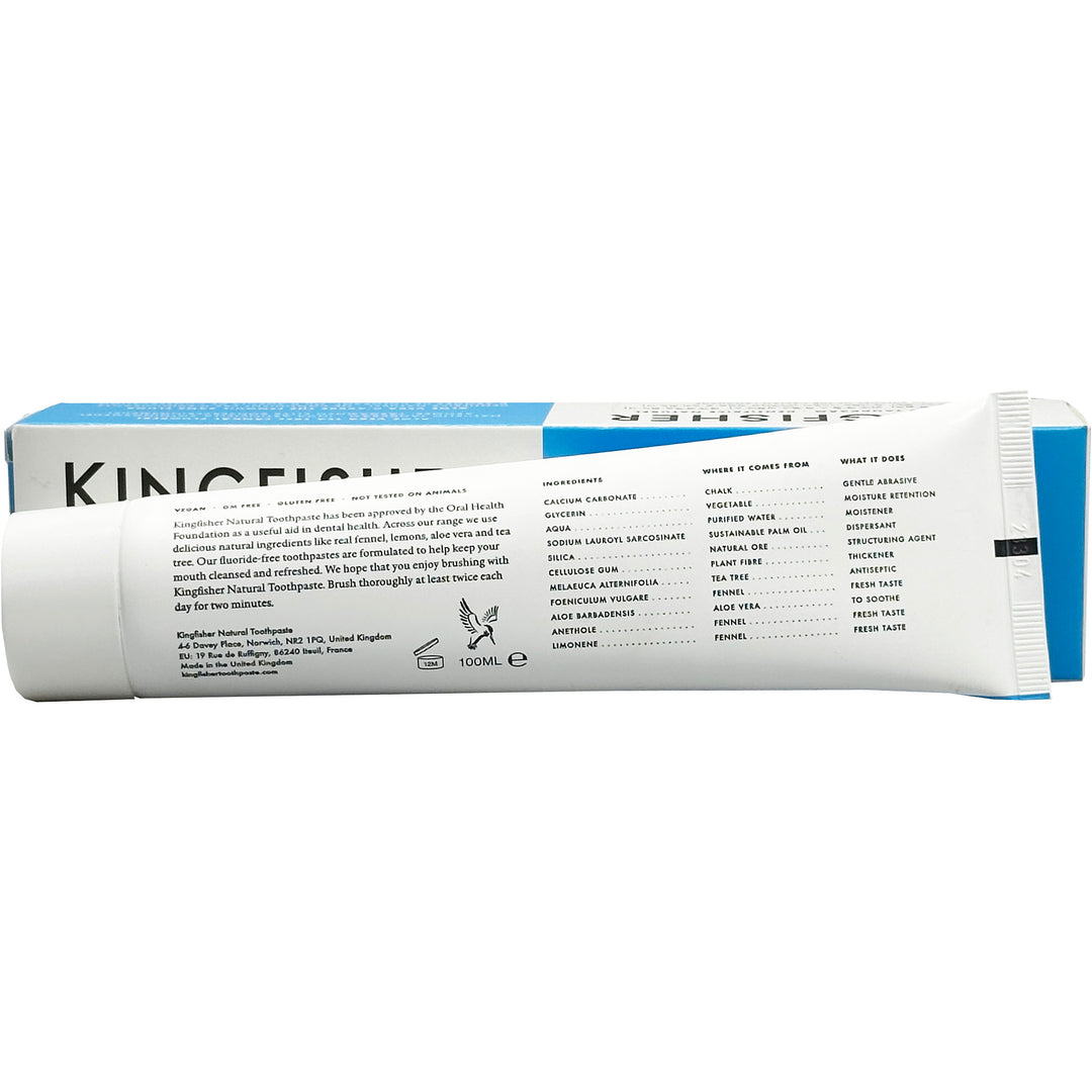 Kingfisher Aloe/Tea Tree/Fennel Toothpaste Fluoride Free 100ml (Pack of 3)