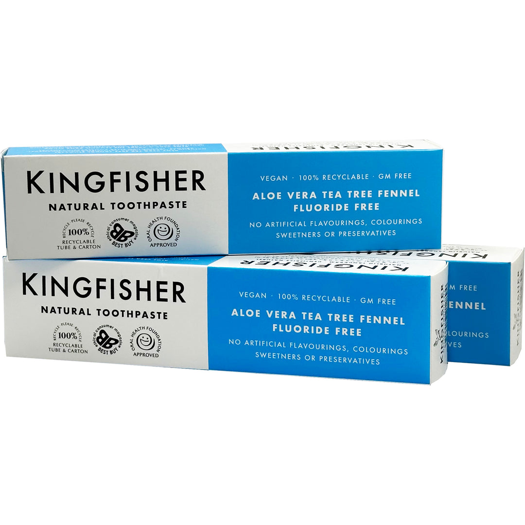 Kingfisher Aloe/Tea Tree/Fennel Toothpaste Fluoride Free 100ml (Pack of 3)