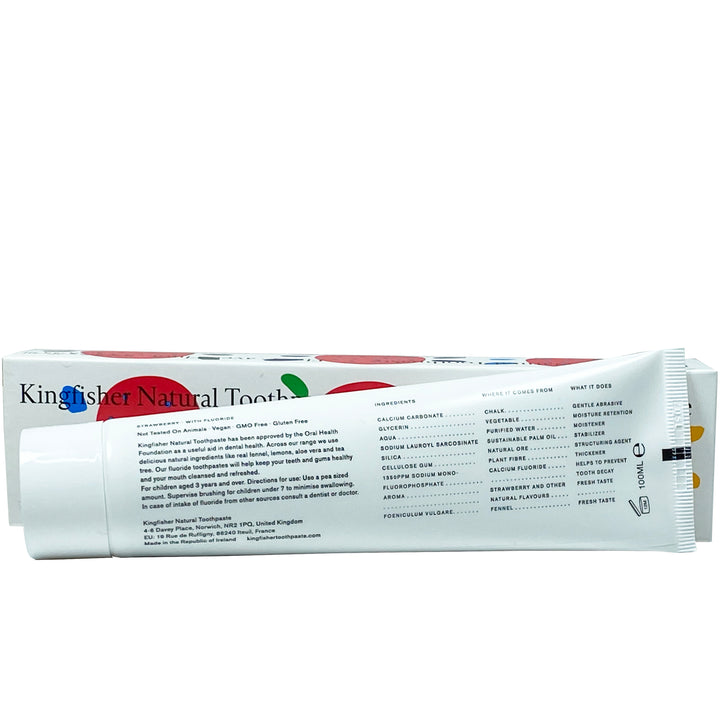 Kingfisher Childrens Strawberry Toothpaste with Fluoride 100ml (Pack of 4)