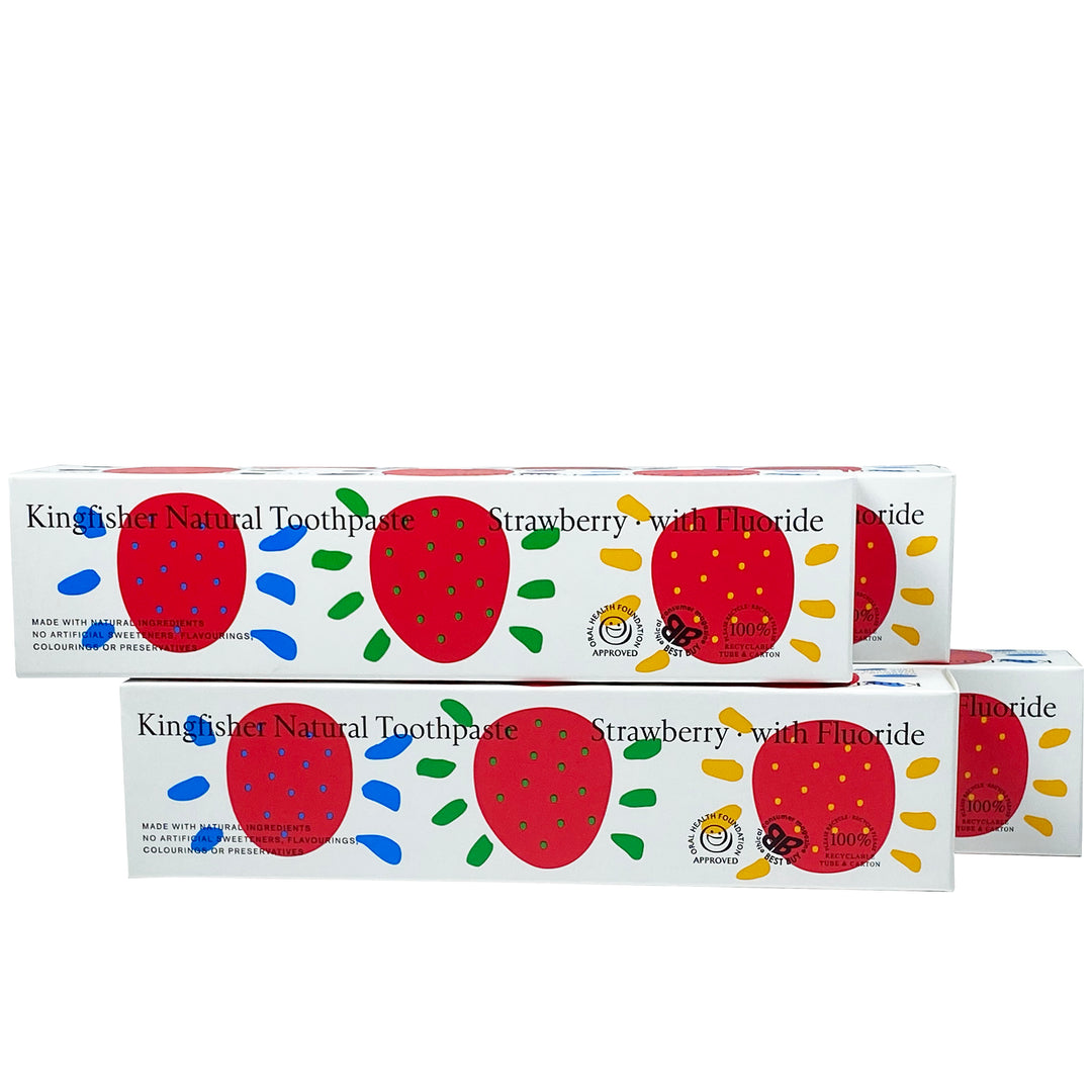 Kingfisher Childrens Strawberry Toothpaste with Fluoride 100ml (Pack of 4)