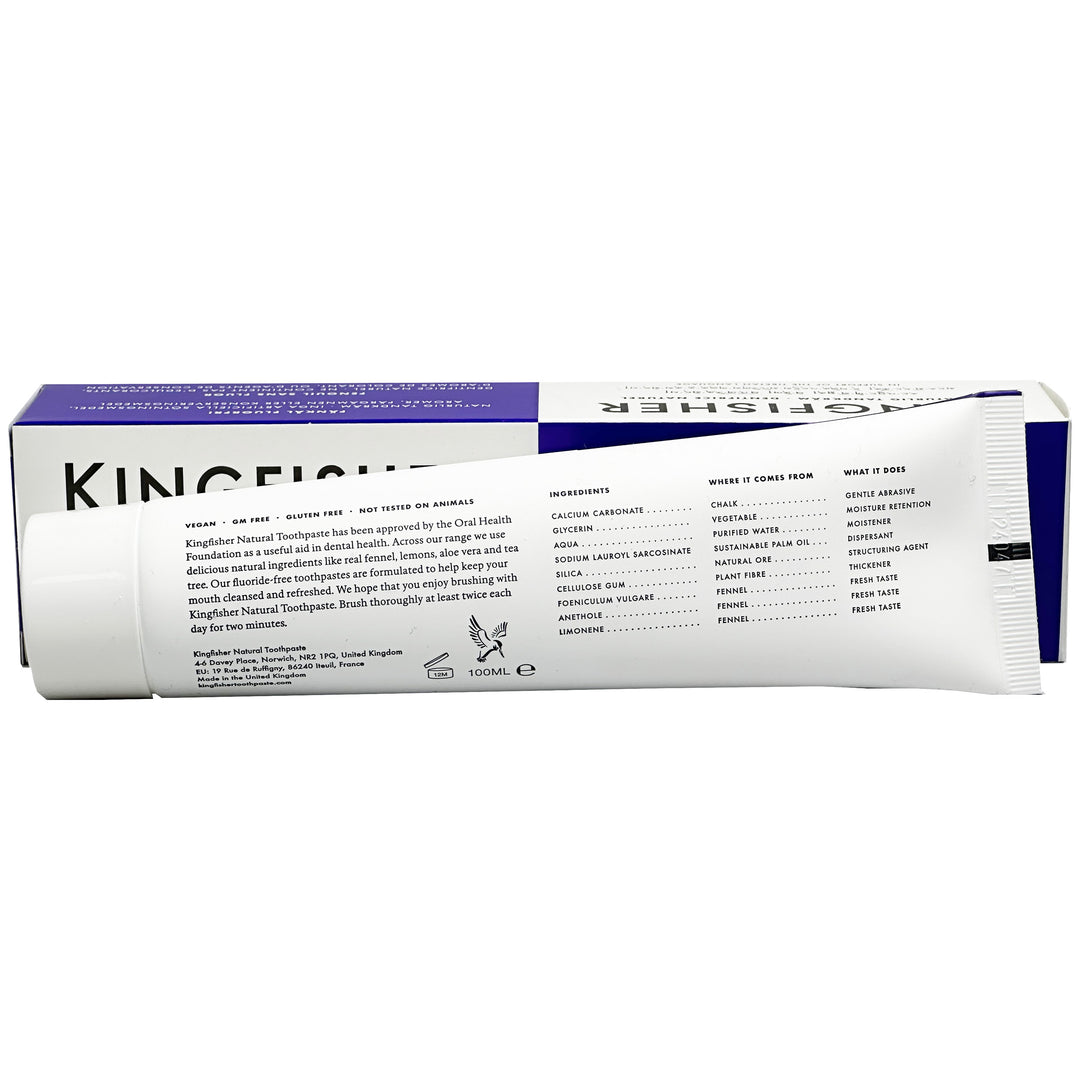 Kingfisher Fennel Toothpaste Fluoride Free 100ml (Pack of 4)