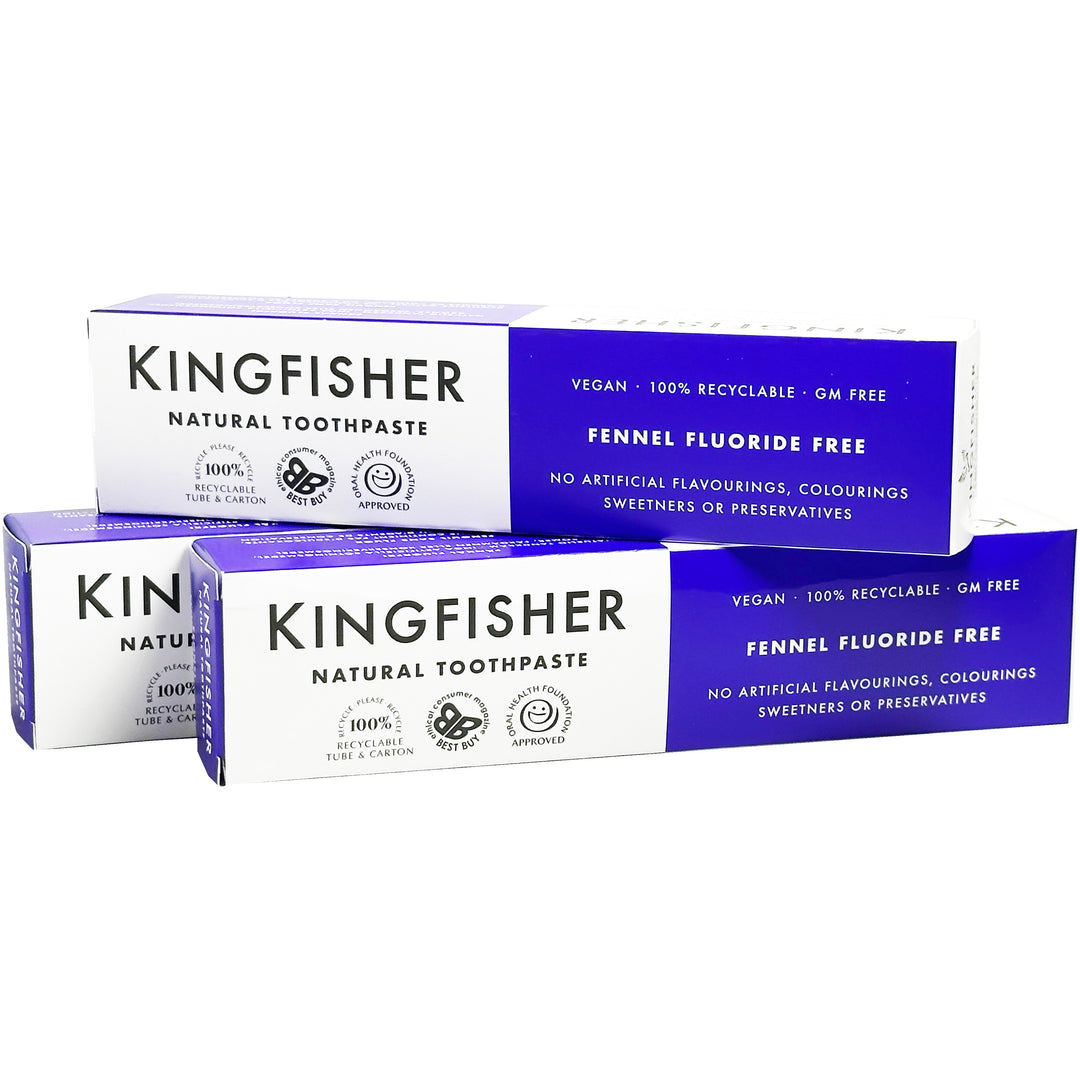 Kingfisher Fennel Toothpaste Fluoride Free 100ml (Pack of 3)