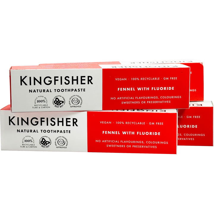 Kingfisher Fennel Toothpaste With Fluoride 100ml (Pack of 4)