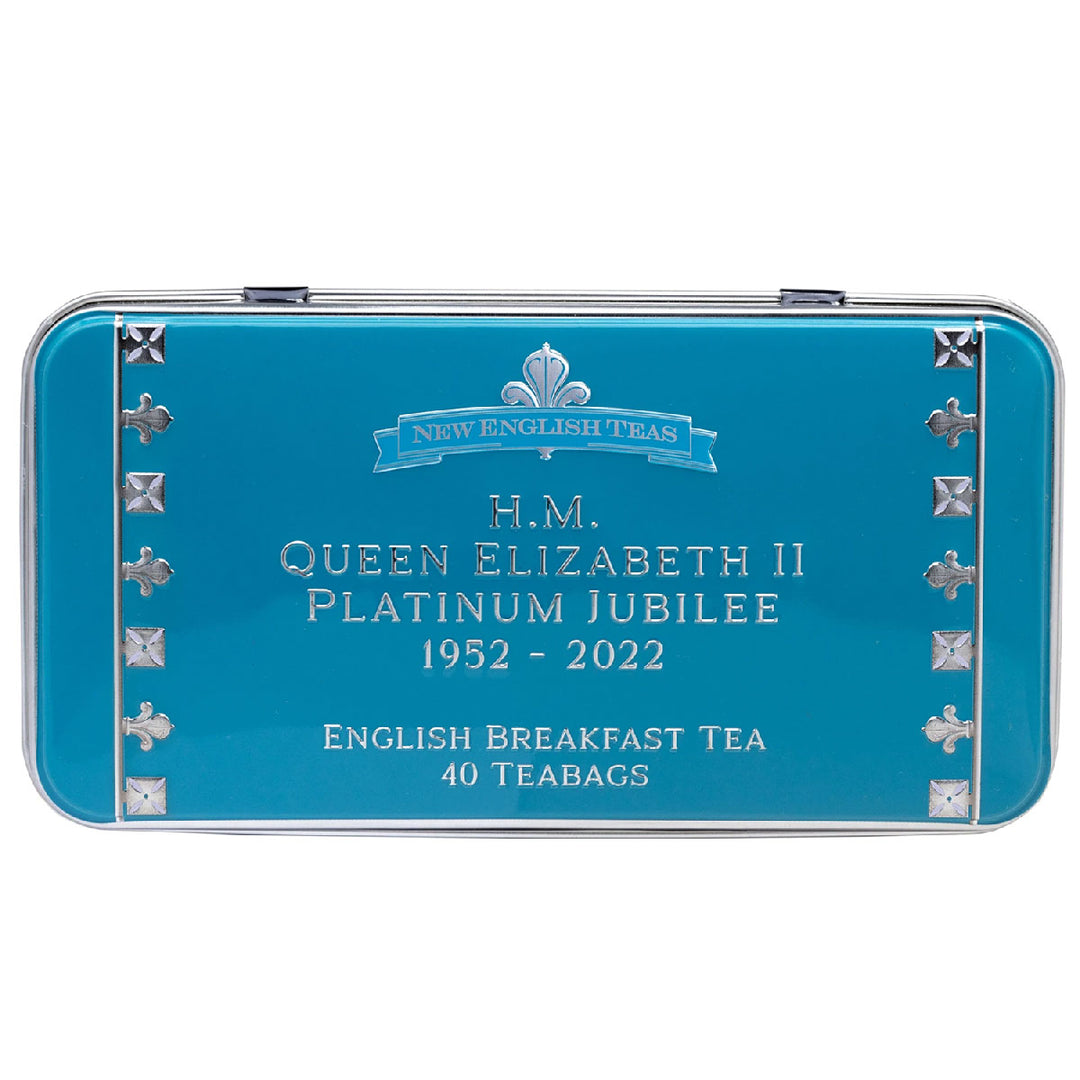 New English Teas Queen Elizabeth II Platinum Jubilee 2022 English Breakfast Tea Tin 40 Teabags