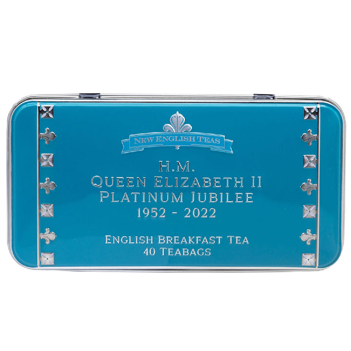 New English Teas Queen Elizabeth II Platinum Jubilee 2022 English Breakfast Tea Tin 40 Teabags