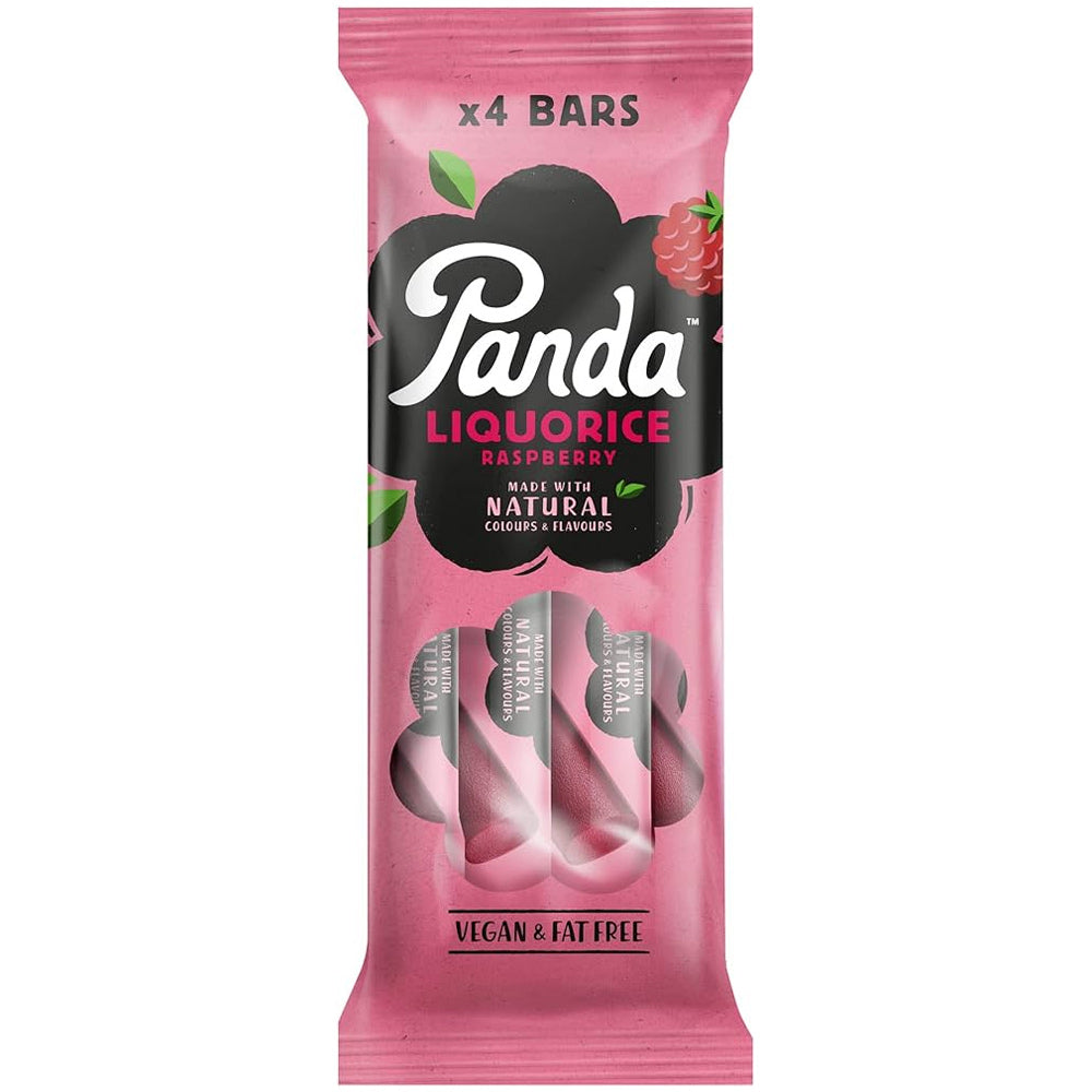 Panda Raspberry Licorice Logs 4 Bar Pack 128g