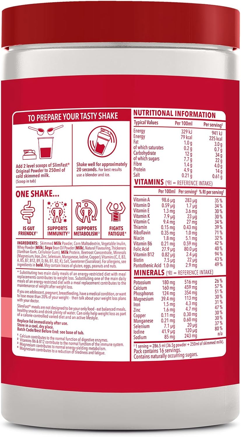 Slimfast Powder Strawberry | 16 Servings | 584g