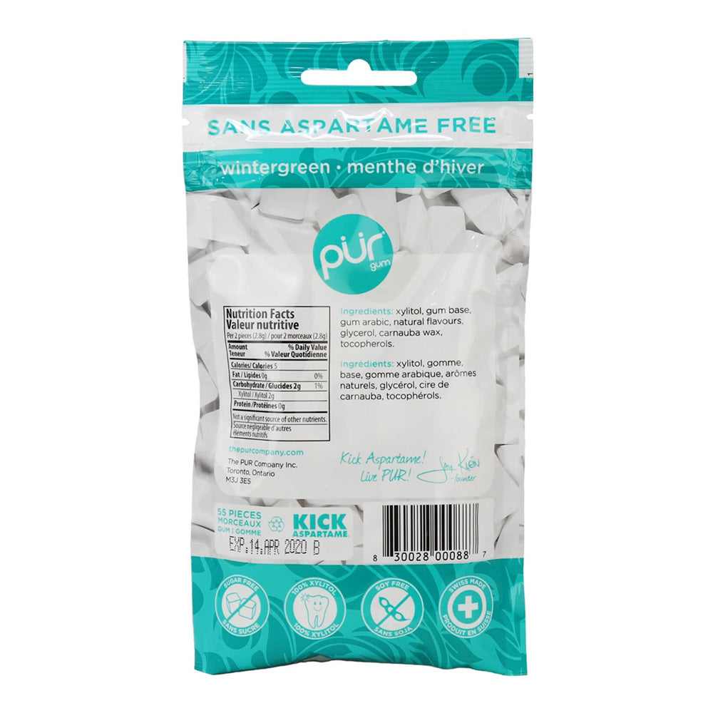 Pur Gum Wintergreen Chewing Gum Bag 77g