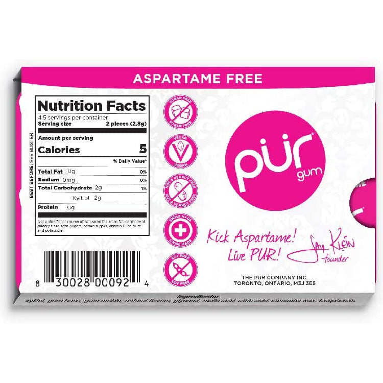Pur Gum Pomegranate Mint Chewing Gums 9pcs
