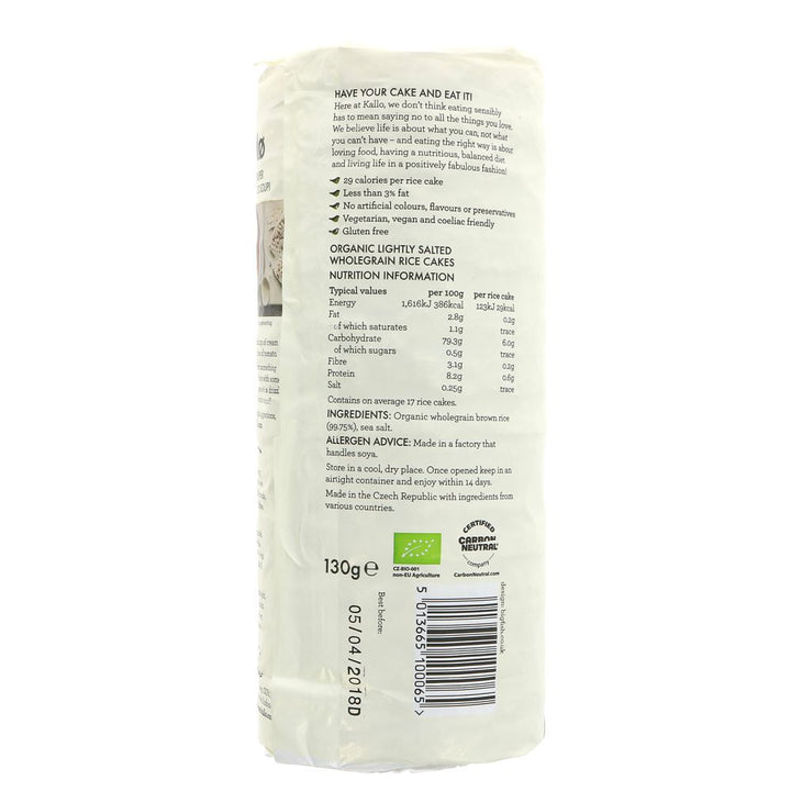 Kallo Original Wholegrain Rice Cakes | 130g
