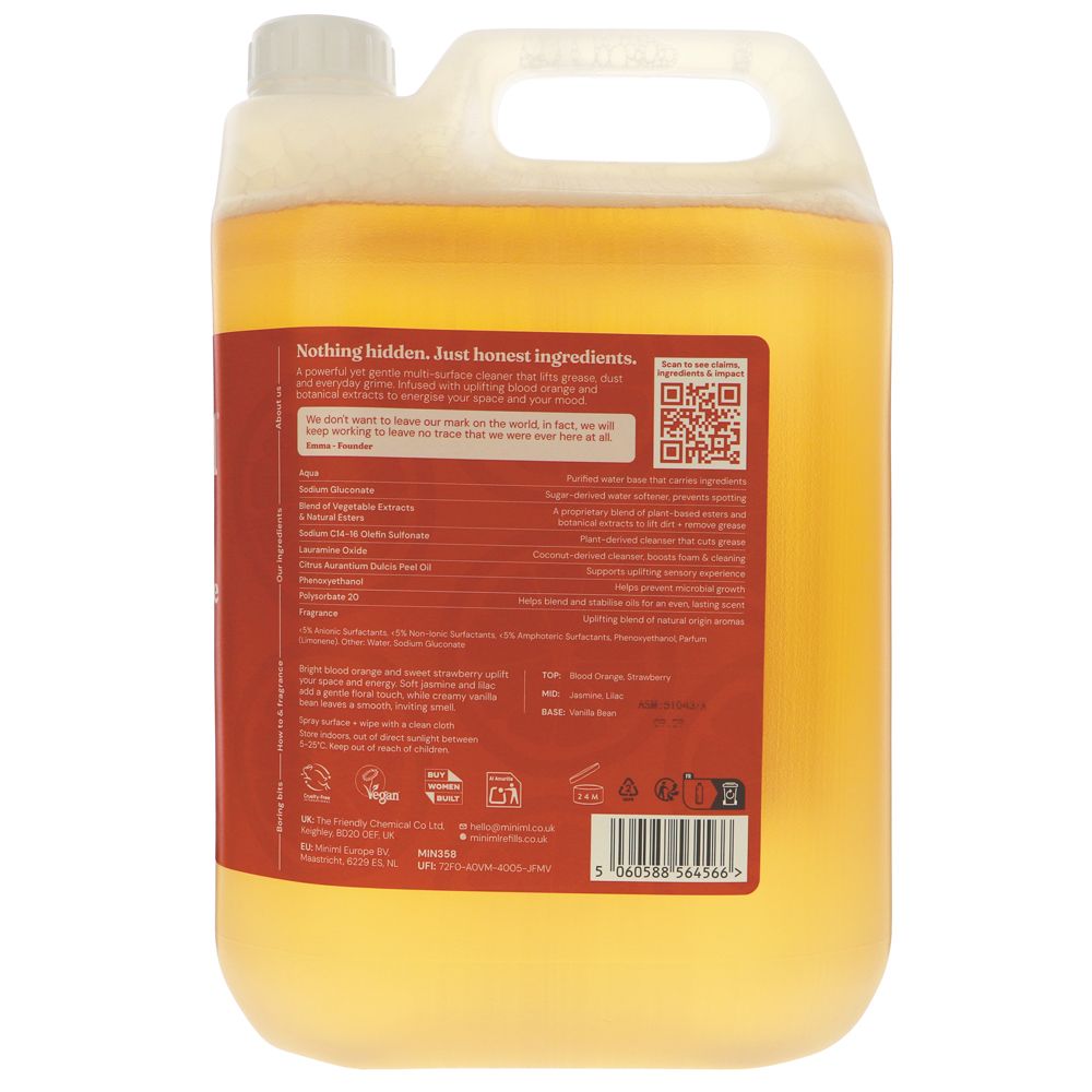 Miniml Multi Surface Cleaner Orange - 5L