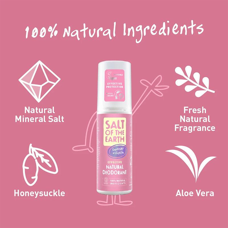 Salt of The Earth Lavender &amp; Vanilla Natural Deodorant Spray 100ml