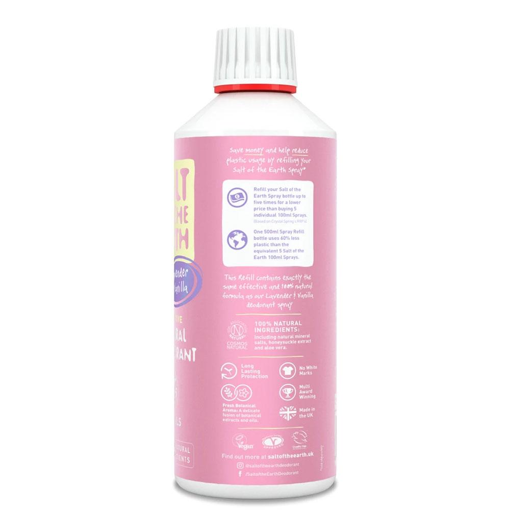 Salt of The Earth Pure Aura Lavender &amp; Vanilla Scented Deodorant Refill 500ml