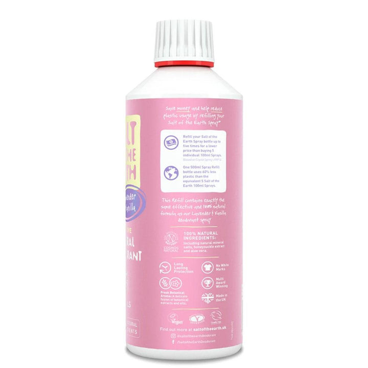 Salt of The Earth Pure Aura Lavender &amp; Vanilla Scented Deodorant Refill 500ml