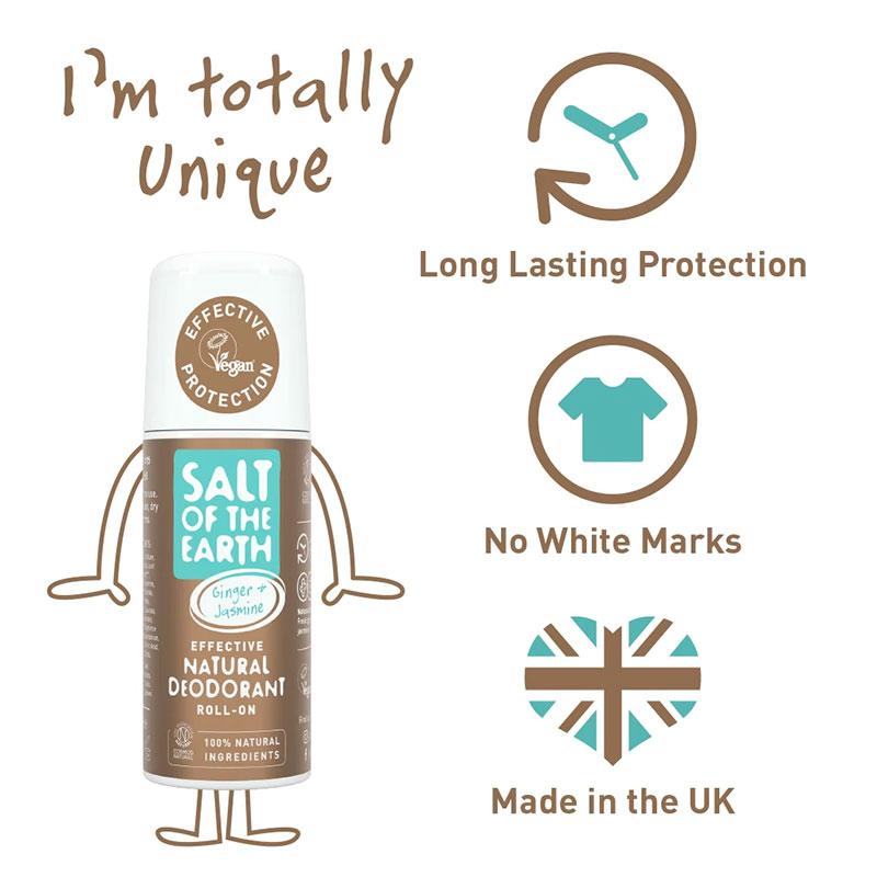 Salt of The Earth Ginger &amp; Jasmine Natural Roll-on Deodorant 75ml